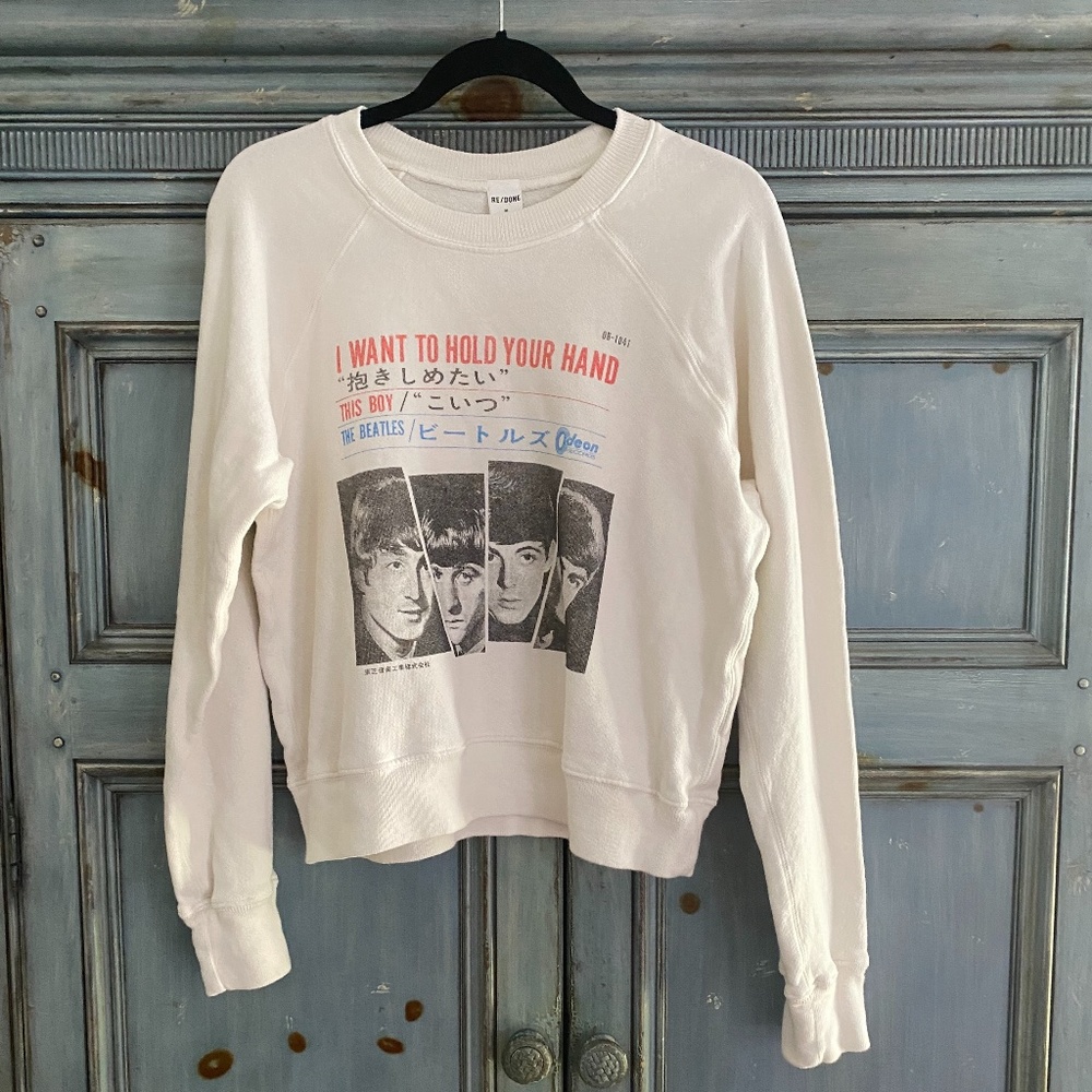 RE/DONE Beatles Hold Your Hand limited edition sweatshirt size M - Picture 1 of 5